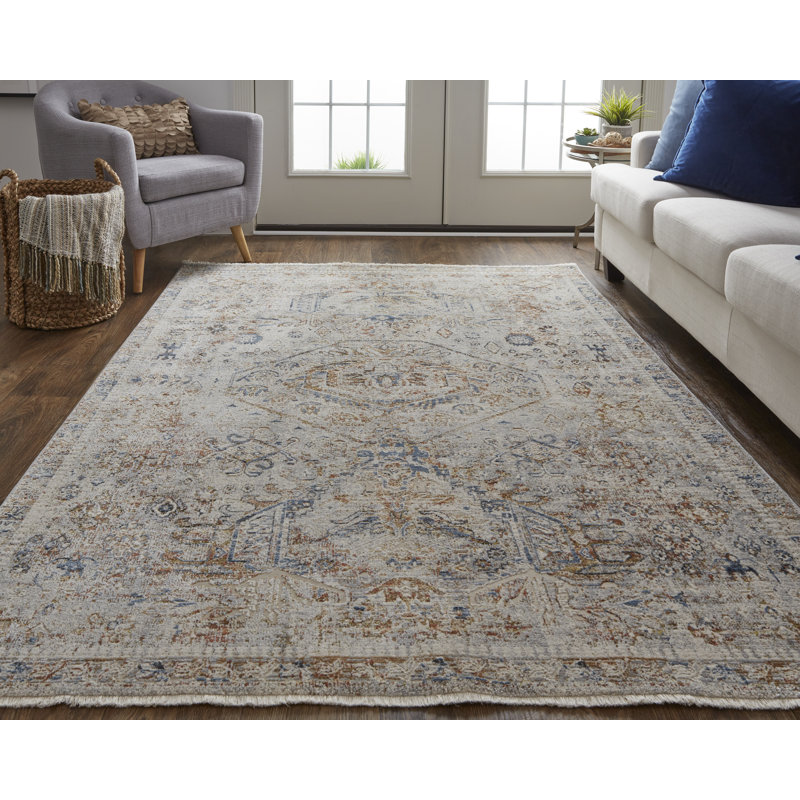 Langley Street Benedetto Gray/Blue/Brown Rug Wayfair